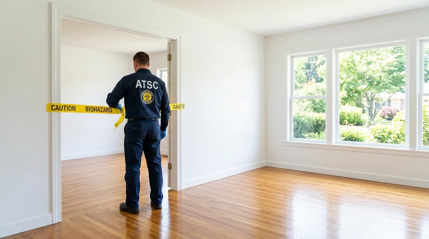 Certified biohazard cleanup crew performing Decomposition Cleanup in Lady Lake